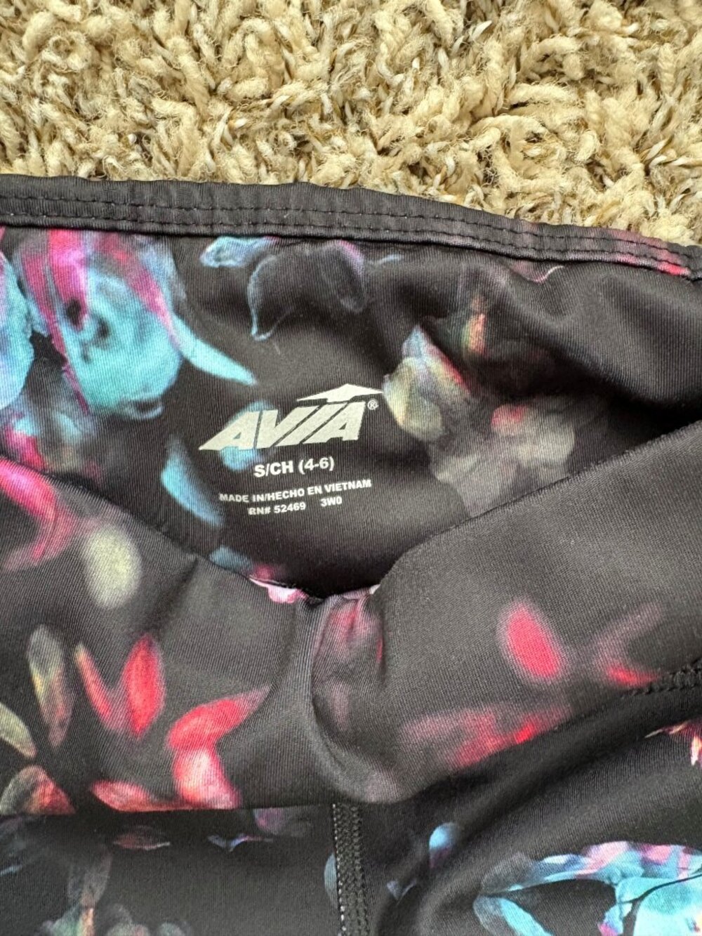 Avia Floral High Rise Pocket Leggings Size Small Athletic Workout Yoga - Picture 3 of 4